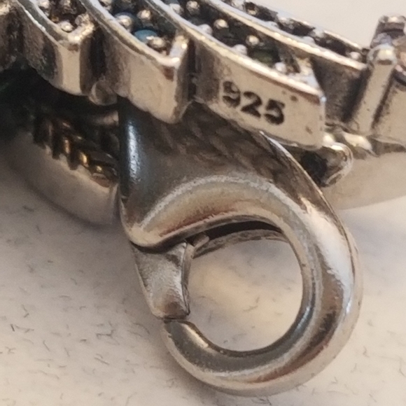 925 Sterling Silver Colorful Humming Bird Cubic Zirconia Dangle Charm Pendant - Picture 3 of 6